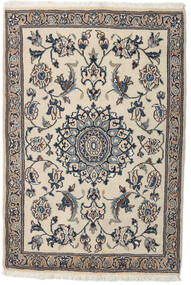  Orientalsk Nain Tæppe 91X134 Beige/Mørkegrå Uld, Persien/Iran Carpetvista