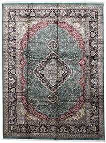 Tapete Oriental Kashmir Art. Seda 274X368 Cinzento/Cinza Escuro Grande ( Índia)