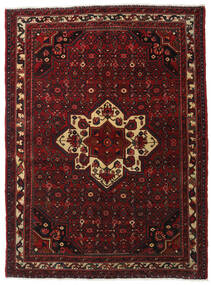  Persischer Hosseinabad Teppich 164X218 Dunkelrot/Rot (Wolle, Persien/Iran)