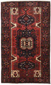  Hamadan Teppich 130X217 Persischer Wollteppich Dunkelrot/Rot Klein Carpetvista