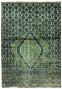 93X132 Tapis Moroccan Berber - Afganistan Moderne Vert/Gris (Laine, Afghanistan) Carpetvista