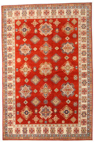  Kazak Fine Tapete 205X310 Lã Vermelho/Bege Carpetvista