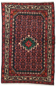  Persialainen Hosseinabad Matot Matto 103X144 Tummanpunainen/Punainen (Villa, Persia/Iran)
