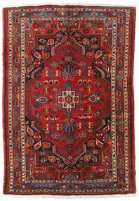128X176 Χαλι Ανατολής Hamadan Κόκκινα/Σκούρο Κόκκινο (Μαλλί, Περσικά/Ιρανικά) Carpetvista