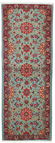  78X207 Ghom Kork/Seide Teppich Läufer Rot/Grau Persien/Iran Carpetvista