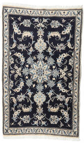 絨毯 ナイン 88X142 黒/グレー (ウール, ペルシャ/イラン)