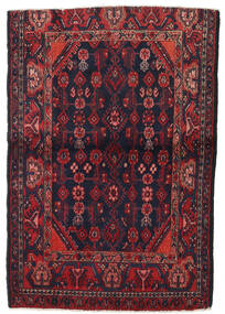 Hamadan Rug 103X150 Dark Purple/Red Wool, Persia/Iran Carpetvista