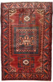 Tappeto Orientale Hamadan 132X198 Rosso/Rosso Scuro (Lana, Persia/Iran)