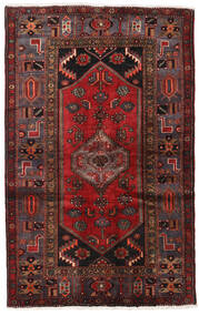 絨毯 ハマダン 128X203 ダークレッド/茶色 (ウール, ペルシャ/イラン)