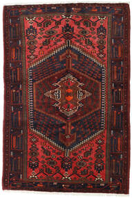 131X193 絨毯 オリエンタル ハマダン ダークレッド/レッド (ウール, ペルシャ/イラン) Carpetvista