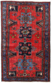 Hamadan Matta 120X195 Röd/Mörkrosa Ull, Persien/Iran Carpetvista