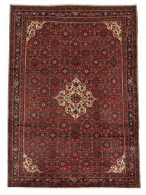 絨毯 ペルシャ ホセイナバード 220X310 ブラック/ダークレッド (ウール, ペルシャ/イラン)