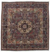 絨毯 ケルマン 242X246 正方形 レッド/ダークグレー (ウール, ペルシャ/イラン)