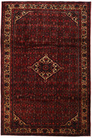  Orientalisk Hosseinabad Matta 211X336 Mörkröd/Röd Ull, Persien/Iran Carpetvista