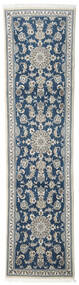  Persian Nain Rug 73X296 Grey/Dark Blue Carpetvista
