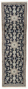  Orientalischer Nain Teppich 80X250 Läufer Dunkelgrau/Grau Wolle, Persien/Iran Carpetvista