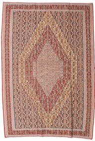 Kelim Senneh Fine Teppe 199X295 Rød/Grå Ull, Persia/Iran Carpetvista