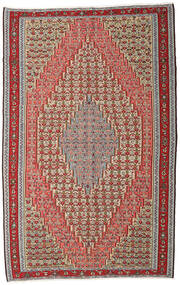 絨毯 キリム センネ Fine 194X309 レッド/ベージュ (ウール, ペルシャ/イラン)