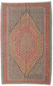 Kelim Senneh Fine Vloerkleed 152X245 Bruin/Beige Wol, Perzië/Iran Carpetvista