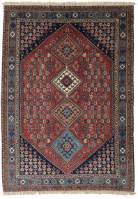 Yalameh Rug 172X241 Red/Dark Grey Wool, Persia/Iran Carpetvista