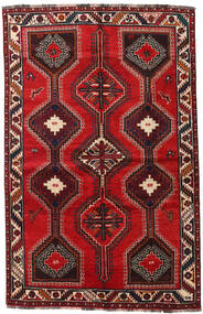 絨毯 ペルシャ シラーズ 155X241 ダークレッド/レッド (ウール, ペルシャ/イラン)