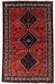  Shiraz Rug 153X242 Persian Wool Dark Red/Red Small Carpetvista