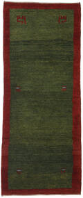絨毯 ペルシャ ギャッベ ペルシャ 84X204 廊下 カーペット ダークグリーン/グリーン (ウール, ペルシャ/イラン)
