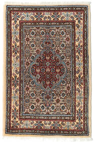 Moud Teppich 60X89 Braun/Beige Wolle, Persien/Iran Carpetvista