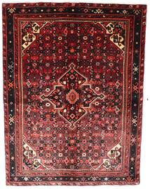Tapete Persa Hosseinabad 155X203 Vermelho/Vermelho Escuro (Lã, Pérsia/Irão)