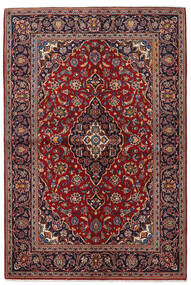 Tapete Oriental Kashan Fine 142X211 Vermelho/Rosa Escuro (Lã, Pérsia/Irão)