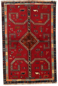 147X222 Tapete Oriental Ghashghai Vermelho Escuro/Castanho (Lã, Pérsia/Irão) Carpetvista