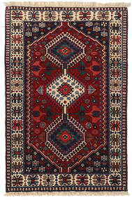 83X125 Yalameh Matta Orientalisk Mörkrosa/Mörkröd (Ull, Persien/Iran) Carpetvista