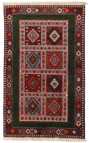  Yalameh Rug 80X132 Persian Wool Brown/Dark Red Small Carpetvista