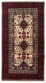 97X180 絨毯 バルーチ オリエンタル 深紅色の/ベージュ (ウール, ペルシャ/イラン)