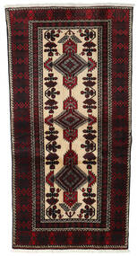  Baluch Rug 97X191 Persian Wool Dark Red/Beige Small Carpetvista