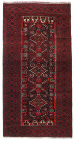  Orientalischer Belutsch Teppich 91X177 Läufer Dunkelrot Wolle, Persien/Iran Carpetvista