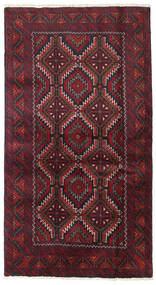  Belutsch Teppich 101X185 Persischer Wollteppich Dunkelrot/Dunkelrosa Klein Carpetvista