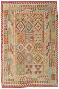Kelim Afghan Old Style Teppe 207X310 Beige/Brun Ull, Afghanistan Carpetvista