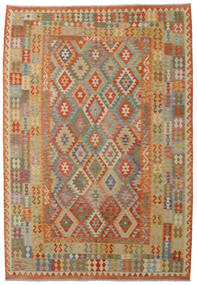  Orientalischer Kelim Afghan Old Stil Teppich 208X300 Beige/Orange Wolle, Afghanistan Carpetvista