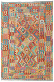  Oriental Kilim Afghan Old Style Rug 198X298 Orange/Red Wool, Afghanistan Carpetvista