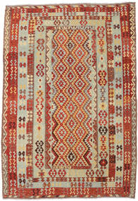  Kilim Afegão Old Style Tapete 203X297 Lã Castanho/Vermelho Carpetvista