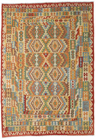  Oriental Kilim Afghan Old Style Rug 216X303 Beige/Orange Wool, Afghanistan Carpetvista