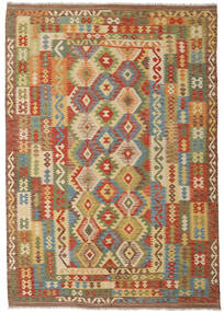  Oriental Kilim Afghan Old Style Rug 206X298 Beige/Brown Wool, Afghanistan Carpetvista