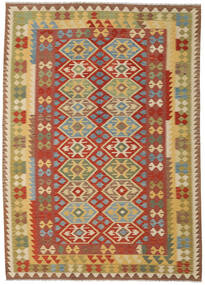  Kilim Afegão Old Style Tapete 208X294 Lã Bege/Vermelho Carpetvista