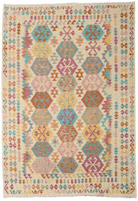  Oriental Kilim Afghan Old Style Rug 209X299 Beige/Brown Wool, Afghanistan Carpetvista