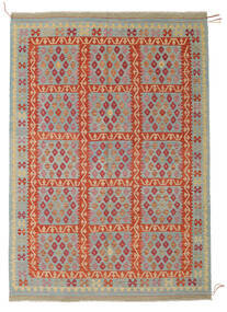Kelim Afghan Old Style Vloerkleed 205X295 Grijs/Rood Wol, Afghanistan Carpetvista