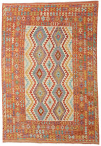  Kilim Afghan Old Style Rug 200X295 Wool Beige/Orange Carpetvista
