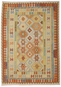  Kilim Afghan Old Style Rug 210X252 Wool Orange/Beige Carpetvista