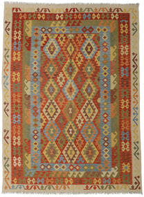 209X286 Tappeto Kilim Afghan Old Style Orientale Beige/Marrone (Lana, Afghanistan) Carpetvista