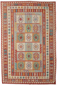 200X303 Tapete Kilim Afegão Old Style Oriental Laranja/Vermelho (Lã, Afeganistão) Carpetvista